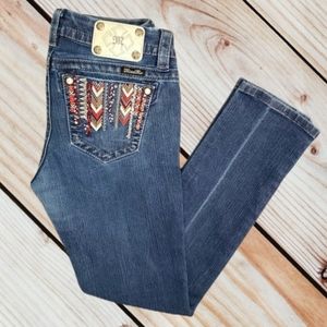 Miss Me Jeans with Southwestern Design Pockets Sz 27. Womens.